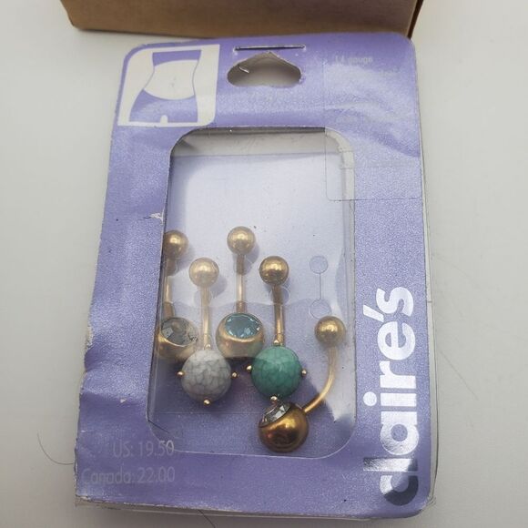 Nwt Claire'sâbelly buttonâ rings new - Picture 3 of 3